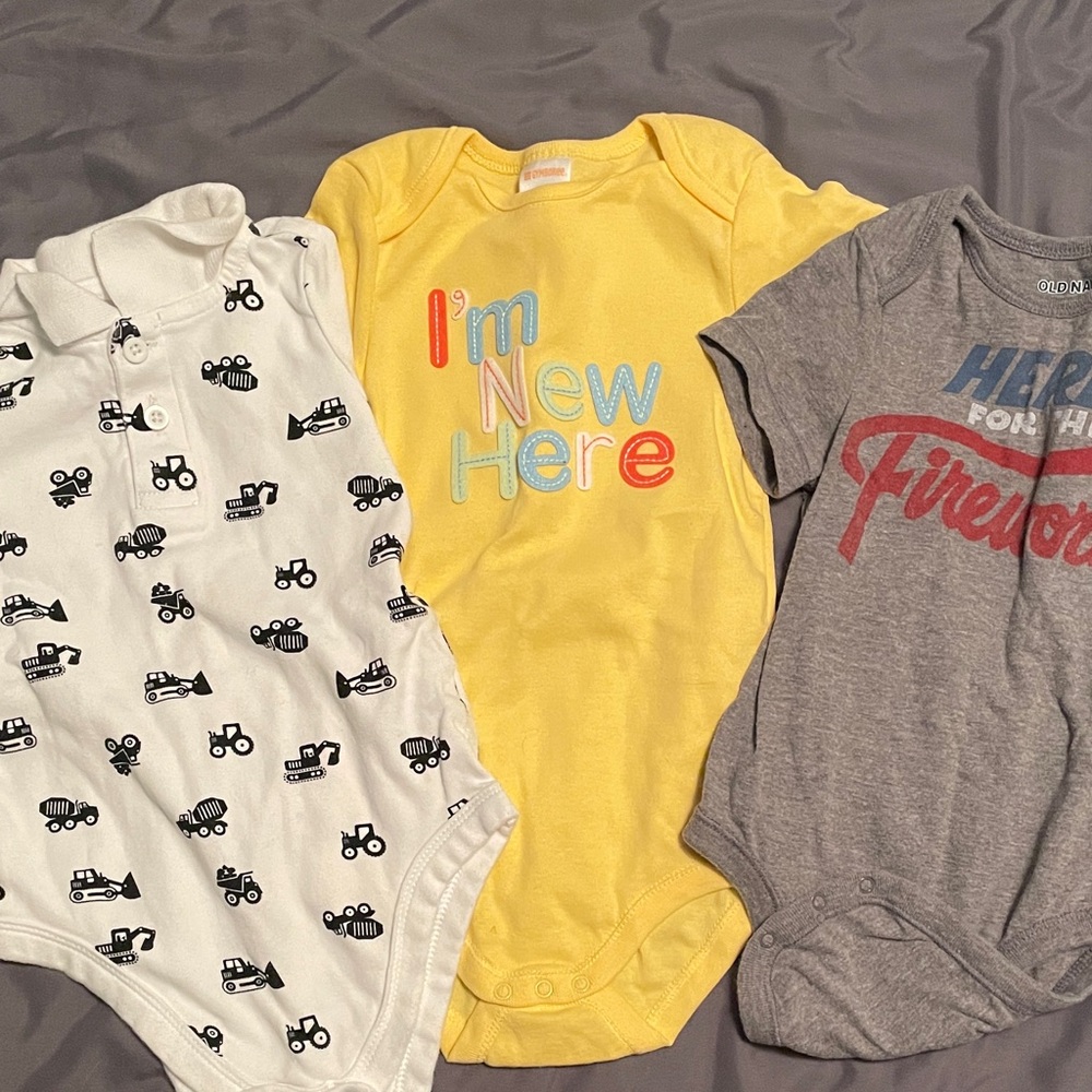 Three 18-24 month onesies, EUC